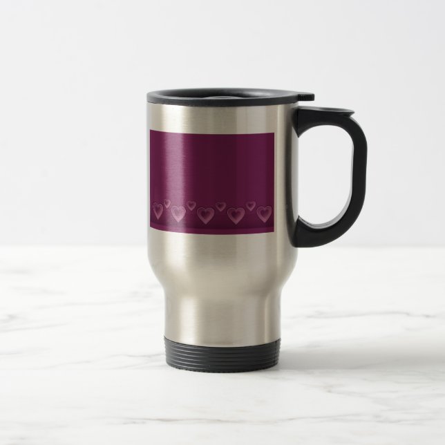 Mug De Voyage Coeurs pourpres (Droit)