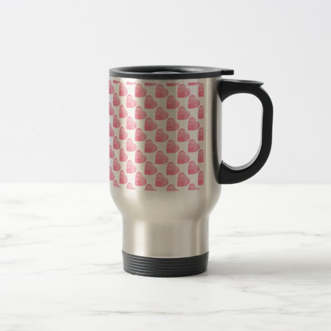 Mug De Voyage Coeurs roses (Droit)
