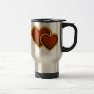 Mug De Voyage Coeurs rouges jointifs