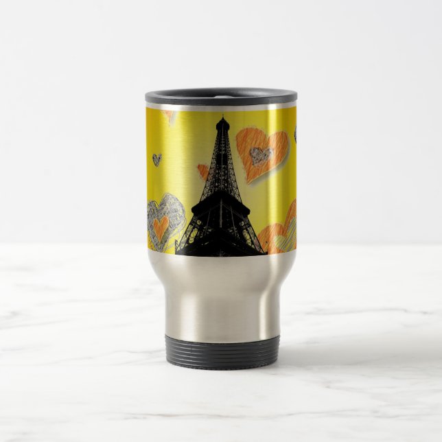 Mug De Voyage Coeurs tour Eifel Voyage Mug (Centre)