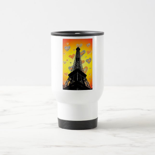 Mug De Voyage Coeurs tour Eifel Voyage Mug (Centre)