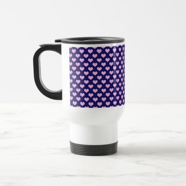 Mug De Voyage Coeurs Violet Et Rose (Gauche)