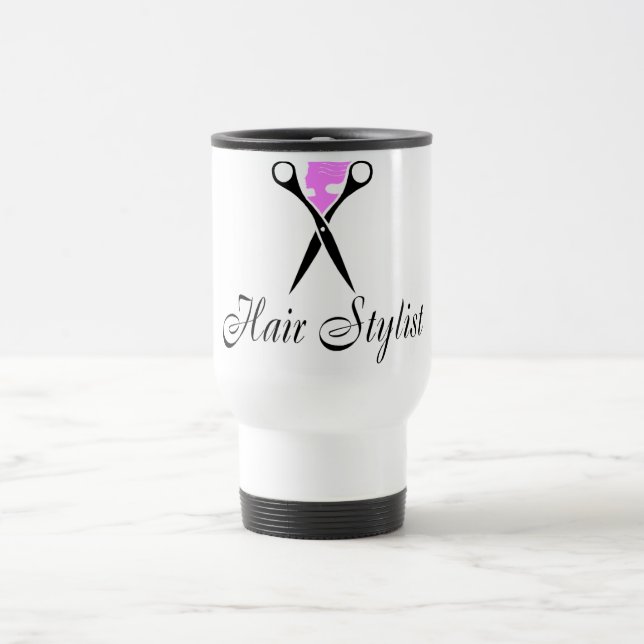 Mug De Voyage Coiffeur (ciseaux/rose) (Centre)
