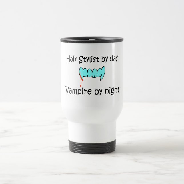 Mug De Voyage Coiffeur par le vampire de jour par nuit (Centre)
