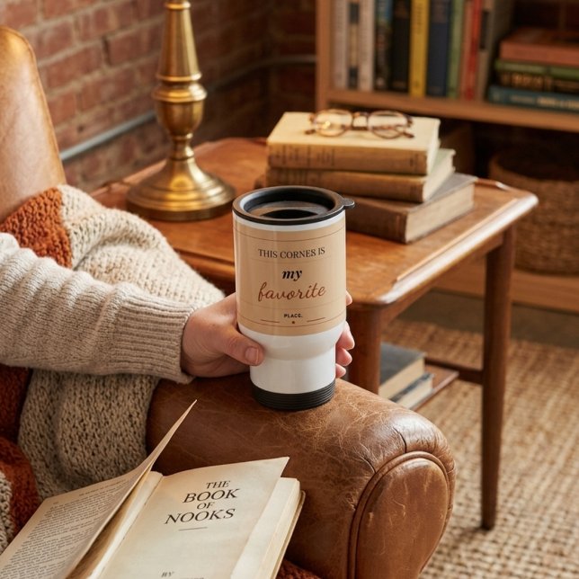 Mug de voyage Coin de lecture cosy  450ml (Créateur téléchargé)