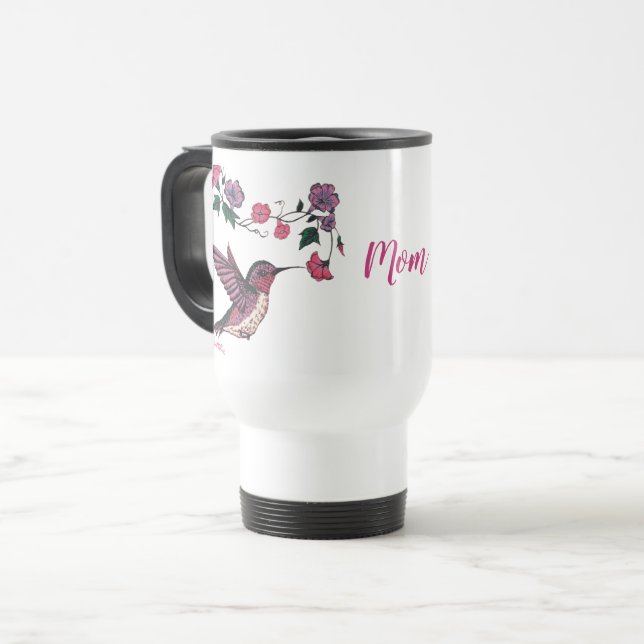 Mug De Voyage Colibri et fleurs (Devant gauche)