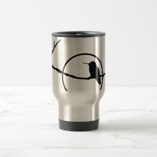 Mug de voyage - Colibri et soleil en Silhouette