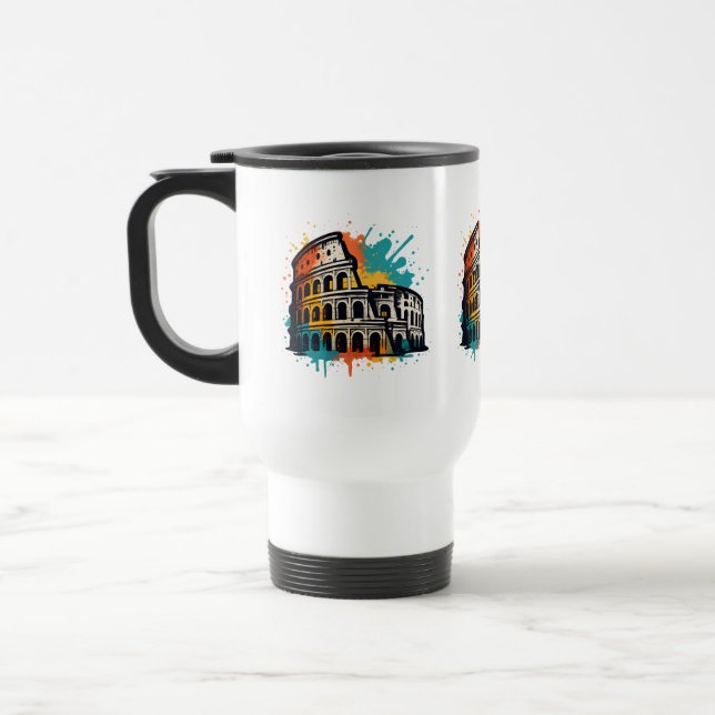 Mug De Voyage Colisée Street Art - Colorée Rome Landmark (Gauche)