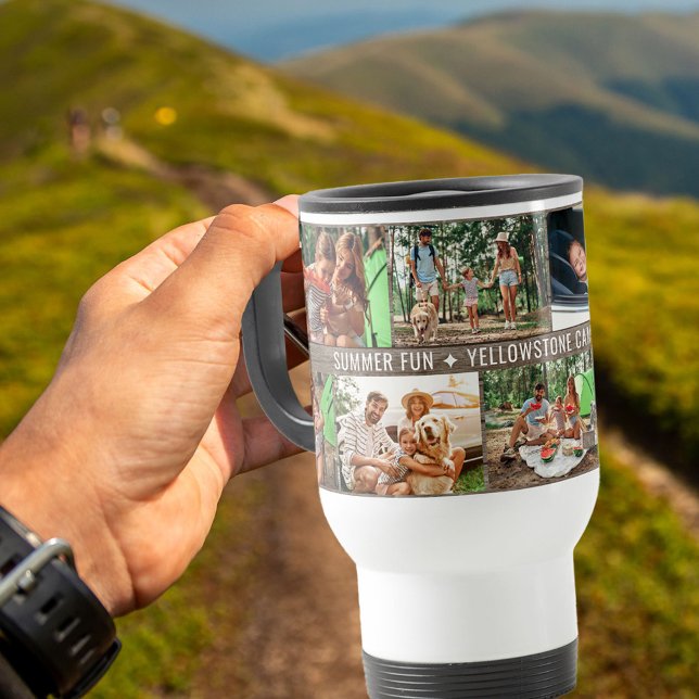 Mug De Voyage Collage de photos de famille - Ajouter 9 photos et (Créateur téléchargé)