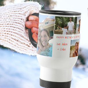 Mug De Voyage Collage de photos de la fête des mères avec 5 phot