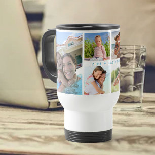Mug De Voyage Collage de photos familiales avec 6 photos et text