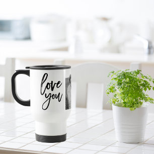 Mug De Voyage Collage moderne Couple Photo & Love You Beauté Cad