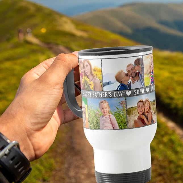 Mug De Voyage Collage photo fête des pères 9 Photos et texte per (Créateur téléchargé)