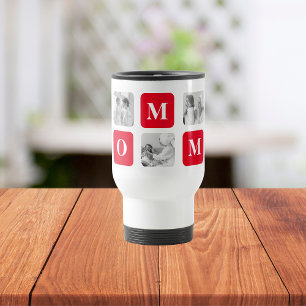 Mug De Voyage Collage tendance Photo & Red Best Mommy Cadeau