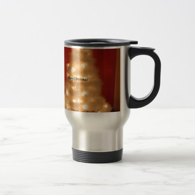 Mug De Voyage Collection d'arbres de Noël blancs décorés (Droit)