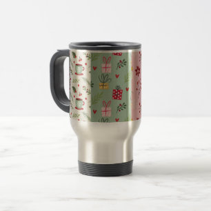 Mug De Voyage Collection de motifs de Noël à plat