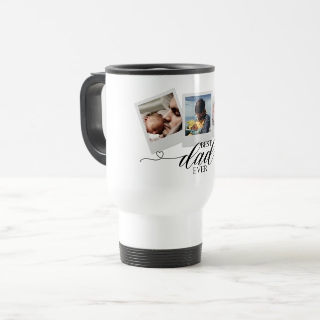 Mug De Voyage Collection photo personnalisée BEST DAD Cadeaux pe (Devant gauche)
