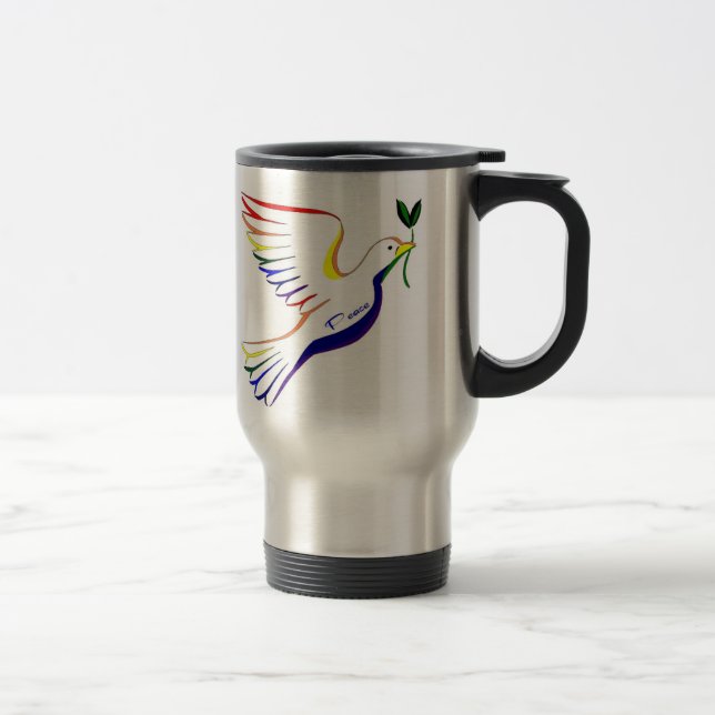 Mug De Voyage Colombe d'arc-en-ciel (Droit)