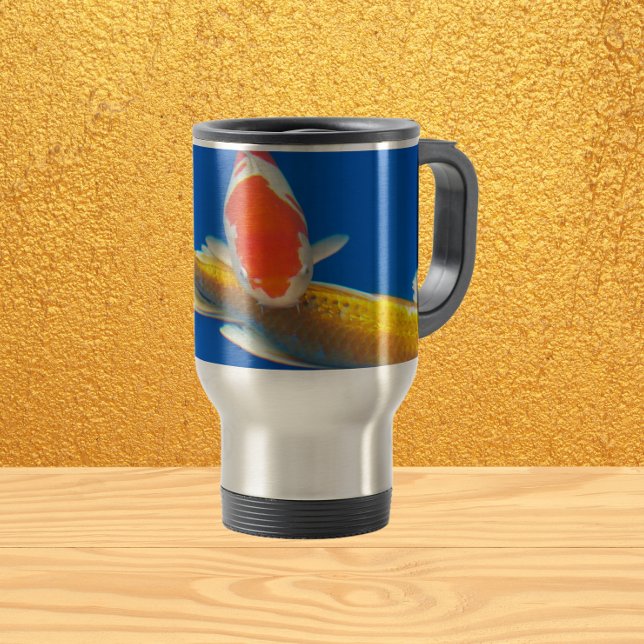 Mug De Voyage Coloré orange et blanc Koi (In Situ)