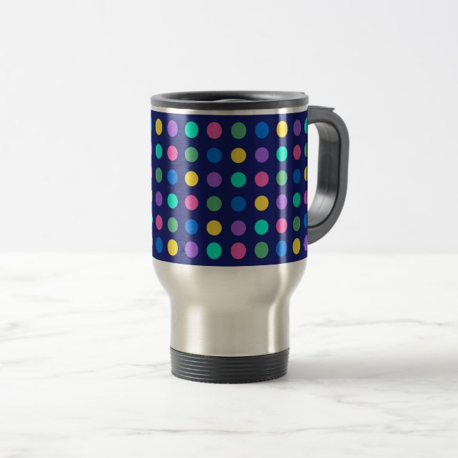 Mug De Voyage Colorful Geometric Dots Drinkware Design -  (Devant droit)