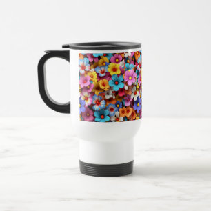 Mug De Voyage Colorful Pretty Flowers Motif-20240