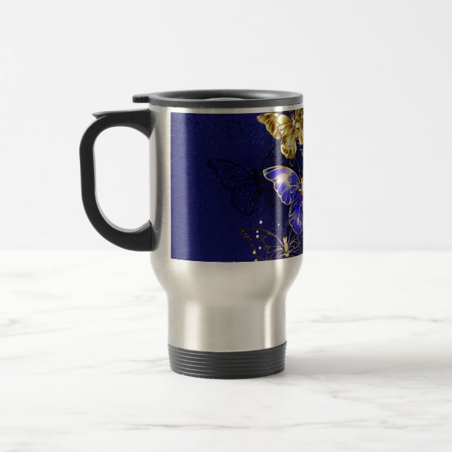 Mug De Voyage Composition avec les papillons Sapphire (Gauche)