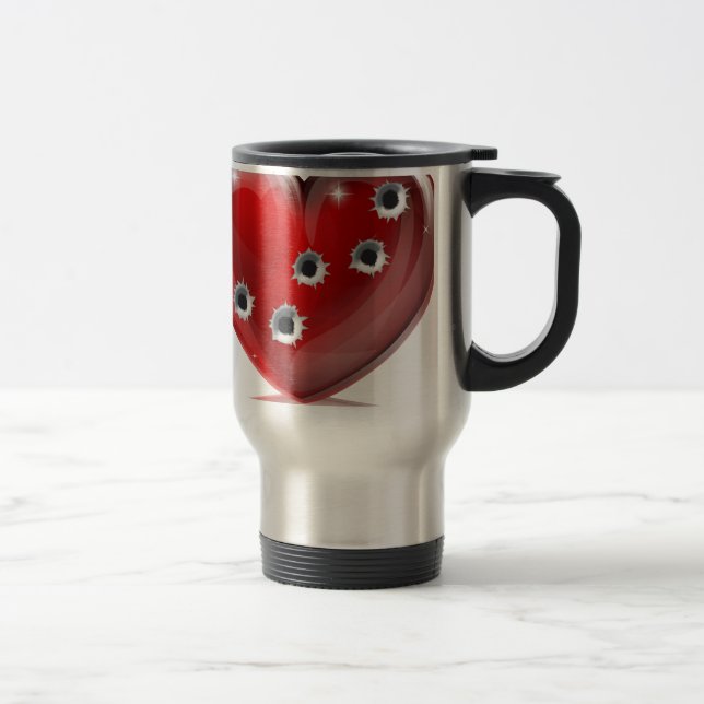 Mug De Voyage Concept de coeur de trou de balle (Droit)