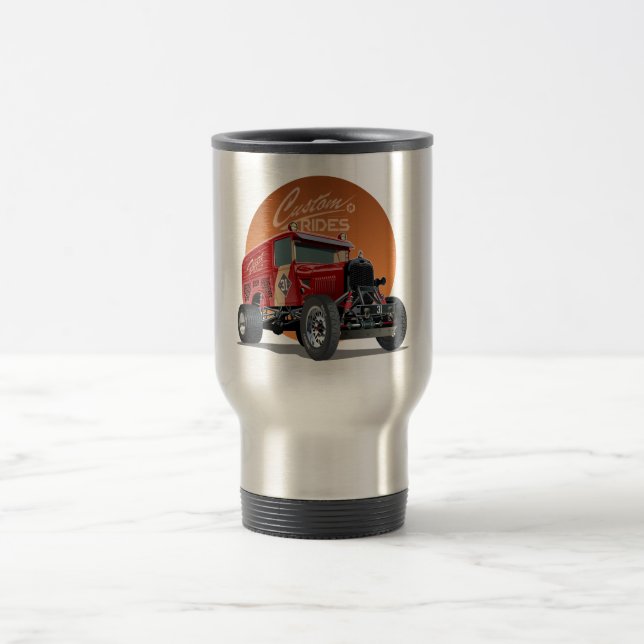 Mug De Voyage Concept de voiture de course rétro customisé (Centre)