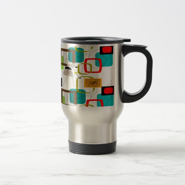 Mug De Voyage Conception abstraite moderne du milieu du siècle (Droit)