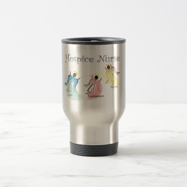 Mug De Voyage Conception d'anges de l'infirmière 3 d'hospice (Centre)