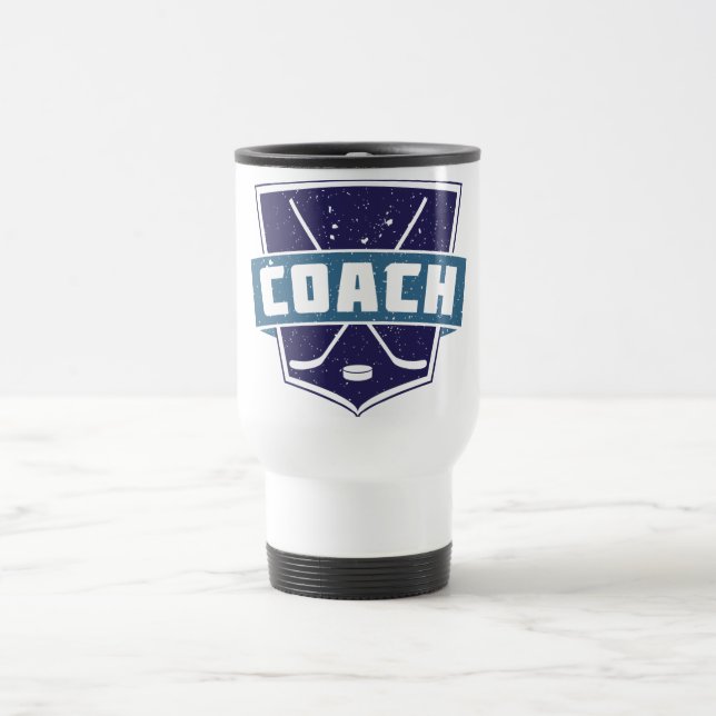 Mug De Voyage Conception de bouclier de car d'hockey (Centre)