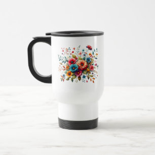 Mug De Voyage Conception de bouquet floral coloré-58576