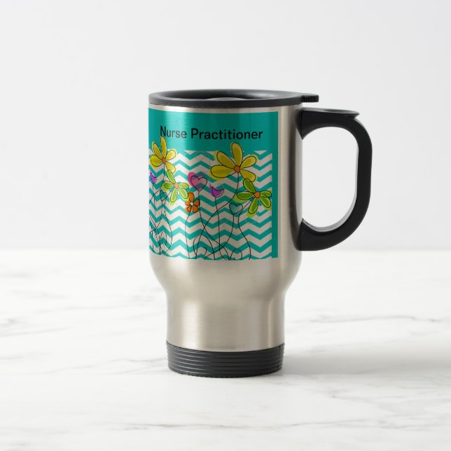 Mug De Voyage Conception de Chevron d'infirmier autorisé (Droit)