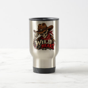 Mug De Voyage Conception de cowboy squelette d'âme sauvage occid