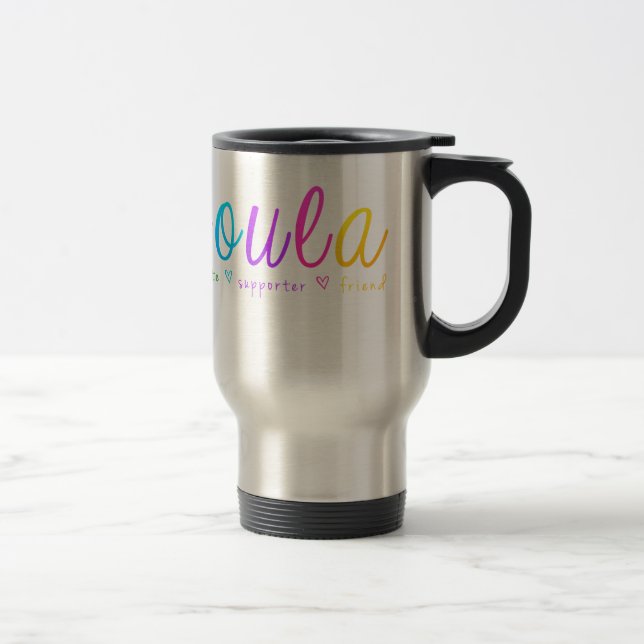Mug De Voyage Conception de Doula d'arc-en-ciel (Droit)