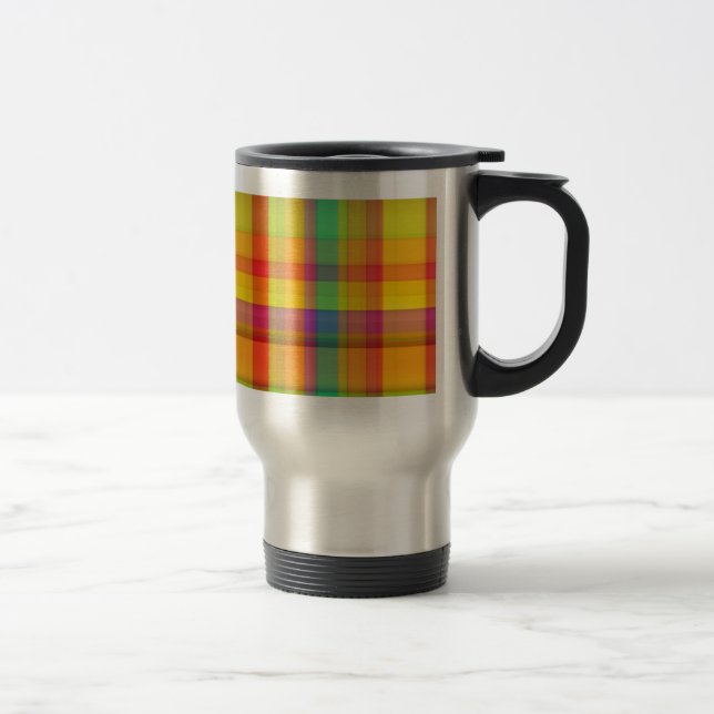 Mug De Voyage Conception de grille de arc-en-ciel abstrait (Droit)