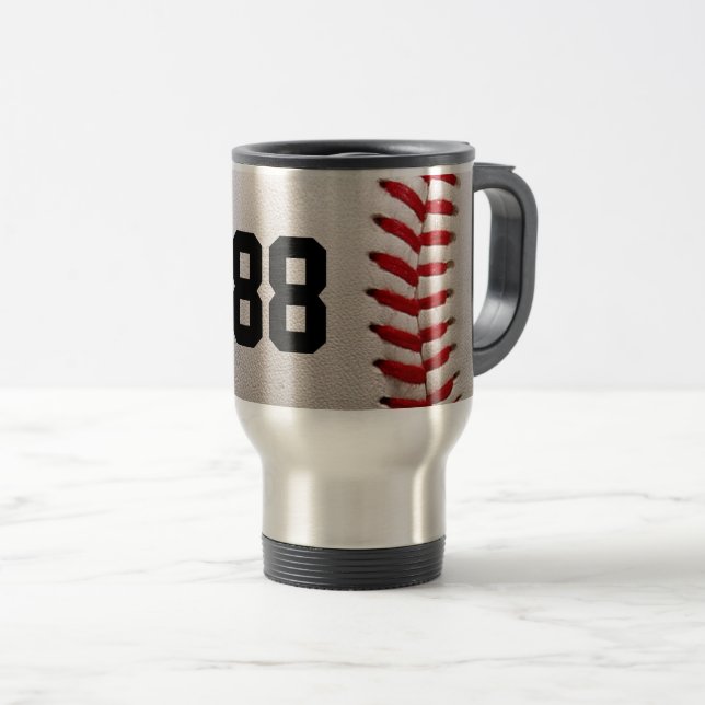Mug De Voyage Conception de joueur de baseball avec numéro de ma (Devant droit)