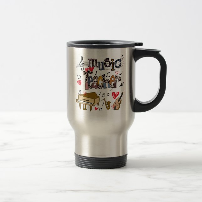 Mug De Voyage Conception de la sublimation de l'enseignant de mu (Droit)