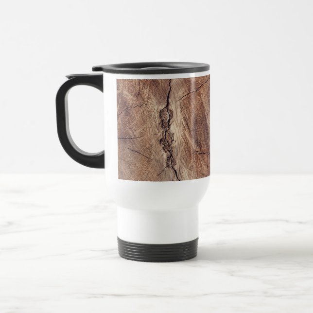 Mug De Voyage Conception de la texture du grain de bois rustique (Gauche)