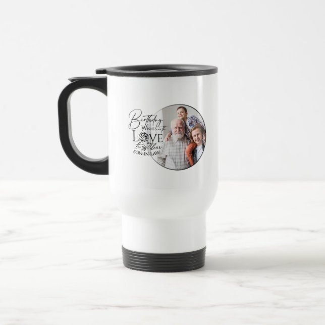 Mug De Voyage Conception de photo de calligraphie d'anniversaire (Gauche)
