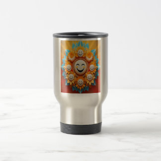 Mug De Voyage Conception de soleil rayonnant de positivité