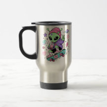 Conception de thé à bulles Alien Skater Kawaii