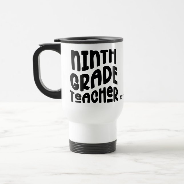 Mug De Voyage Conception de typographie noire pour professeur de (Gauche)