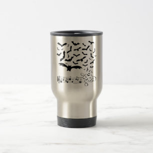 Mug De Voyage Conception noire de battes de musique