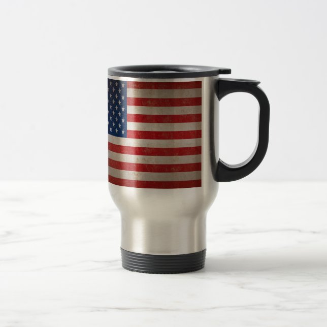 Mug De Voyage Conception patriotique vintage de drapeau (Droit)