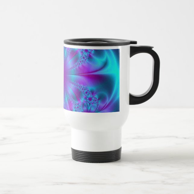 Mug De Voyage Conception pourpre et bleue de fractale (Droite)