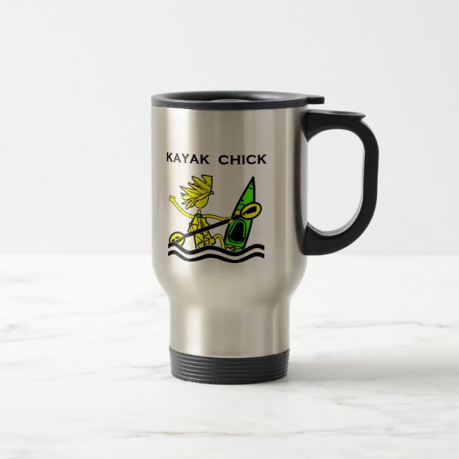 Mug De Voyage Conceptions et choses de poussin de kayak (Droit)