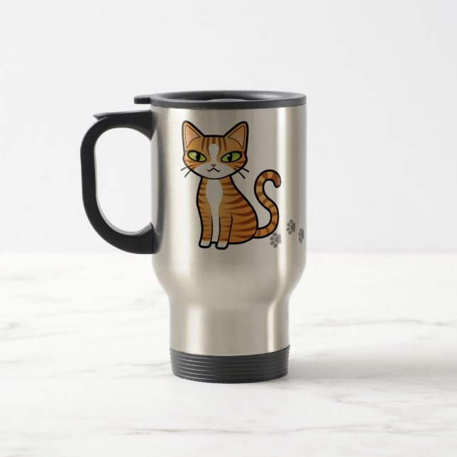 Mug De Voyage Concevez votre propre chat de bande dessinée (Gauche)