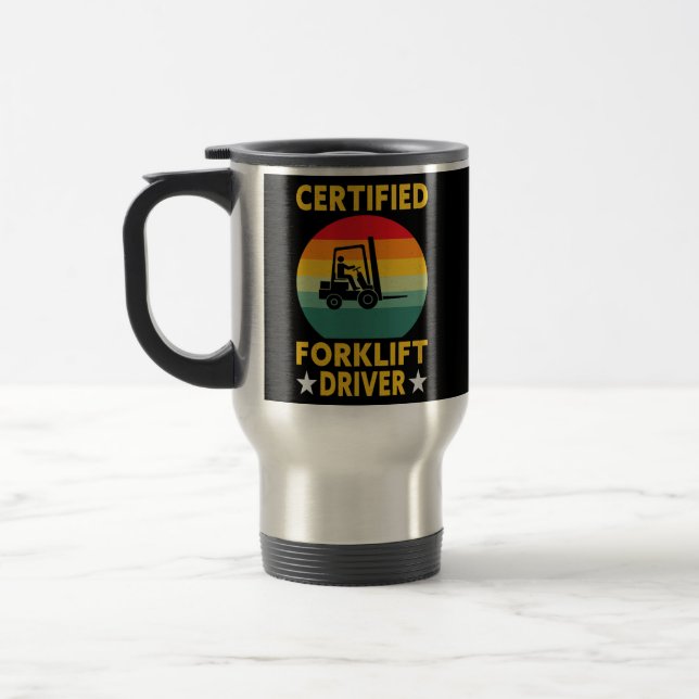 Mug De Voyage Conducteur de chariot élévateur à fourche certifié (Gauche)