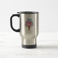 Cône rose Sakura crème glacée gaufre